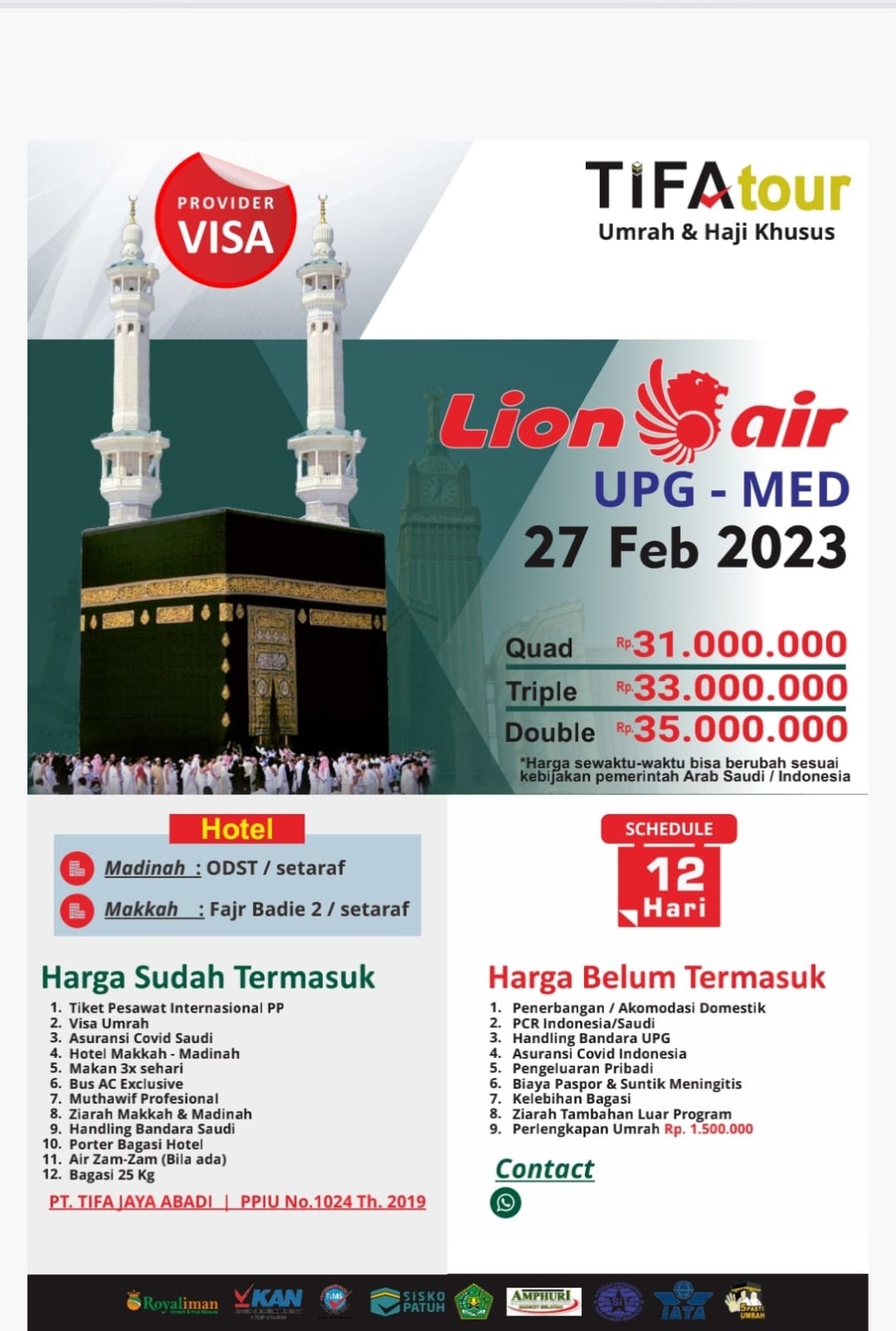 Paket Umroh Tifa Tour Maret Awal Ramadhan 2023