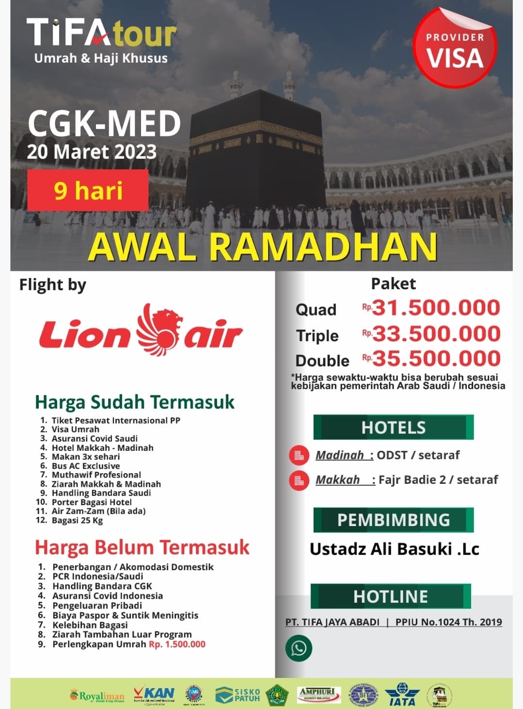 Paket Umroh Tifa Tour Maret Awal Ramadhan 2023