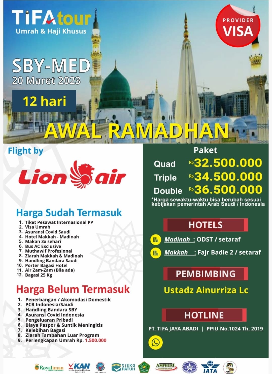 Paket Umroh Tifa Tour Maret Awal Ramadhan 2023
